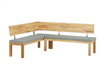 Woodford Eckbank massiv Melia Kernbuche, lackiert Hellgrau ca. 171 x 208 cm
