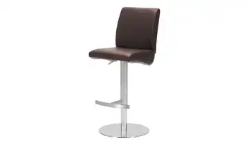 Barhocker Kunstleder Gestell rund Braun