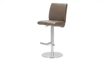 Barhocker Kunstleder Gestell rund Cappuccino