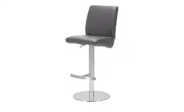 Barhocker Kunstleder Gestell rund Grau