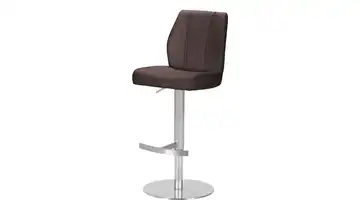 Barstuhl Kunstleder Gestell rund Braun