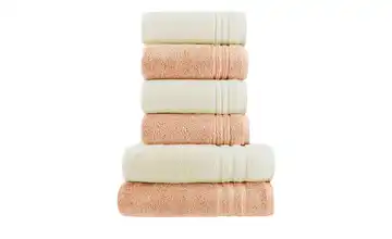  Handtuch-Set Creme-Hellorange, 6-teilig  Soft Cotton 