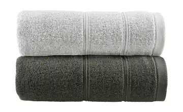  Handtuch (50 x 100cm), 2er-Set Silbergrau-Anthrazit  Lifestyle 