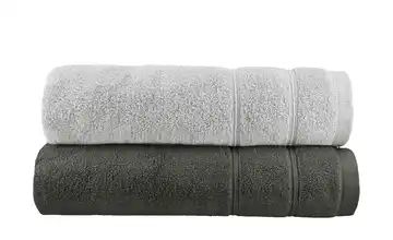  Badetuch (100 x 150cm), 2er-Set Silbergrau-Anthrazit  Lifestyle 