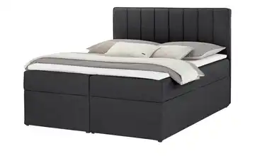 Polsterbett mit Bettkasten 160 cm Schwarz