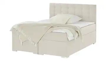 Polsterbett mit Bettkasten 160 cm Beige