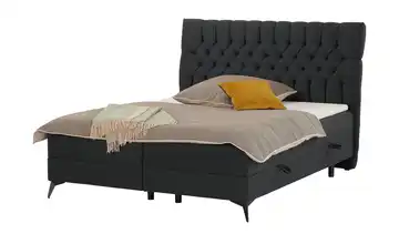 Polsterbett mit Bettkasten 160 cm Schwarz