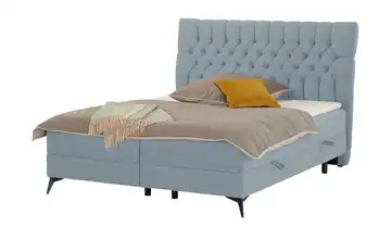 Polsterbett mit Bettkasten 160 cm Hellblau