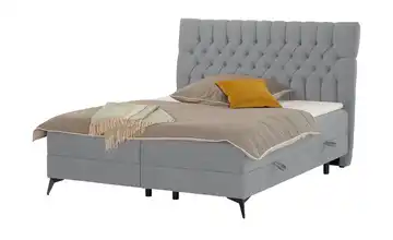 Polsterbett mit Bettkasten 140 cm Grau