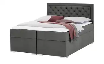 Polsterbett mit Bettkasten 140 cm Schwarz