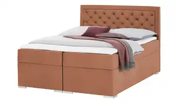 Polsterbett mit Bettkasten 140 cm Kupferrot