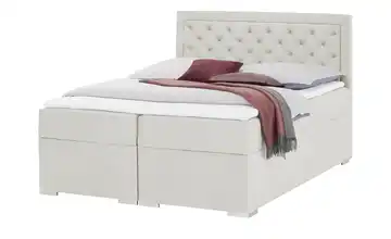 Polsterbett mit Bettkasten 180 cm Creme