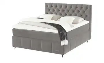 Jette Home Boxspringbett Jette Glam Grau 180 cm H4 & H5 Viscoschaumkern