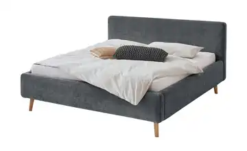 Polsterbett Anthrazit Bouclé 160 cm ohne Bettkasten