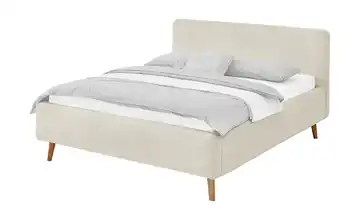 Polsterbett mit Bettkasten Teddy Beige Eiche mit Bettkasten 160 cm