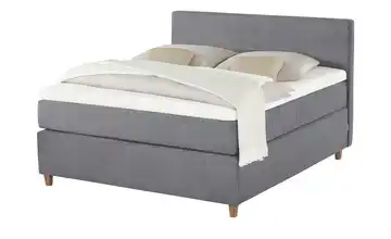 Jette Home Boxspringbett Jette Flex 73,5 cm 200 cm H2 Anthrazit Kaltschaumkern
