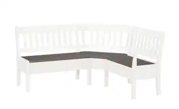 maison bleue Truhen-Eckbank massiv Bendix Weiß, Grau ca. 213 x 147 cm