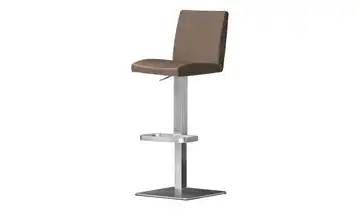 Barstuhl Cappuccino Gestell eckig Leder