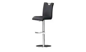 Barhocker Gestell rund Kunstleder Schwarz