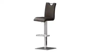 Barhocker Gestell eckig Leder Braun