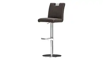 Barhocker Leder Gestell rund Braun