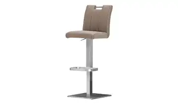 Barhocker Kunstleder Gestell eckig Cappuccino