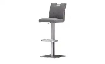Barhocker Kunstleder Gestell eckig Grau