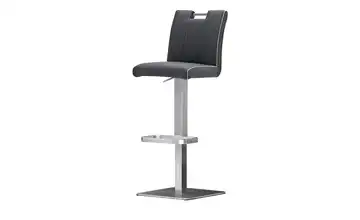 Barhocker Kunstleder Gestell eckig Schwarz