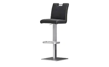 Barhocker Leder Gestell eckig Schwarz