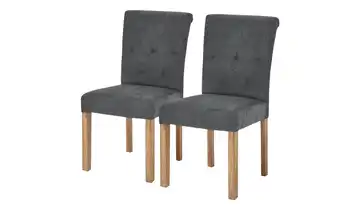 Woodford Esszimmerstuhl im 2er Set Messena Eiche geölt Anthrazit