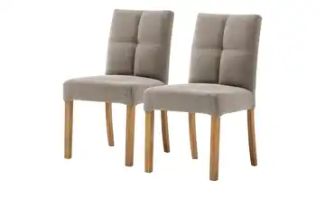 Woodford Esszimmerstuhl im 2er Set Mako Webstoff fein Eiche geölt Cappuccino