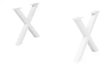 Tischgestell 2er-Set Tuxa massiv Weiß X-Form (dick)