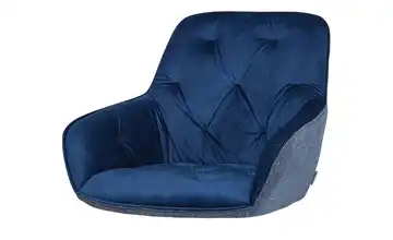 Sitzschale Baldwin Blau Stuhl-Sitz (mit Knöpfen)