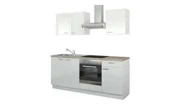 Küchenzeile mit Elektrogeräten Weiß, Hochglanz Weiß Ausführung rechts