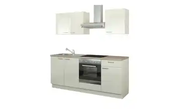 Küchenzeile mit Elektrogeräten Creme, Hochglanz Magnolia (Creme) Ausführung rechts