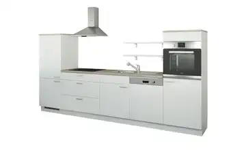 Küchenzeile ohne Elektrogeräte Weiß, matt Weiß Ausführung links