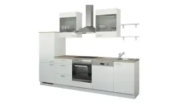 Küchenzeile ohne Elektrogeräte Weiß, matt Weiß Ausführung links