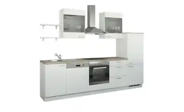 Küchenzeile ohne Elektrogeräte Weiß, matt Weiß Ausführung rechts