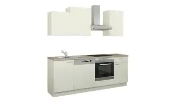Küchenzeile mit Elektrogeräten Creme, matt Magnolia (Creme) Ausführung rechts