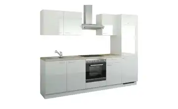 Küchenzeile mit Elektrogeräten Weiß, Hochglanz Weiß Ausführung rechts