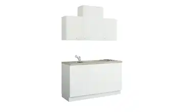 Küchenzeile mit Elektrogeräten Weiß, matt Weiß Ausführung rechts