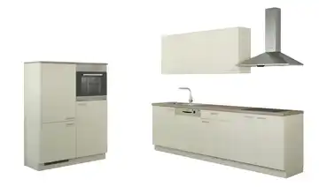 Küchenzeile ohne Elektrogeräten Creme, matt Magnolia (Creme) Ausführung links