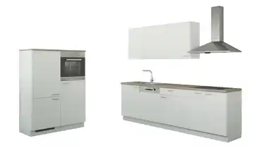 Küchenzeile ohne Elektrogeräten Weiß, matt Weiß Ausführung links