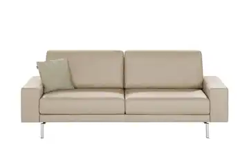 hülsta Sofa Sofabank aus Leder Graubeige 220 cm