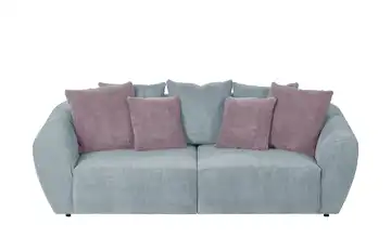smart Big Sofa Savita Cordstoff Mintgrün Farbe Zierkissen Altrosa 