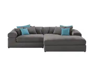 Smart Ecksofa Flachgewebe Grau Petrol Mobel Kraft