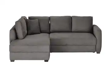Ecksofa mit Boxspringpolsterung Taupe links Webstoff grob
