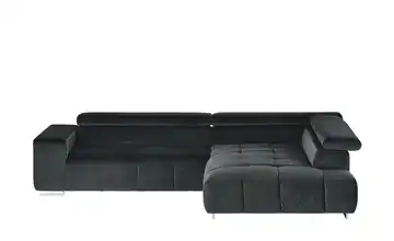 Primo Ecksofa aus Samt Origo Schwarz rechts
