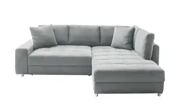 bobb Ecksofa Hellgrau Webstoff rechts