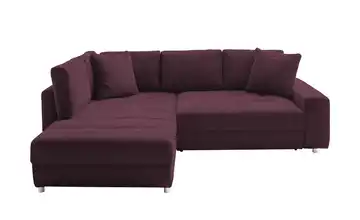 bobb Ecksofa links Webstoff Burgund